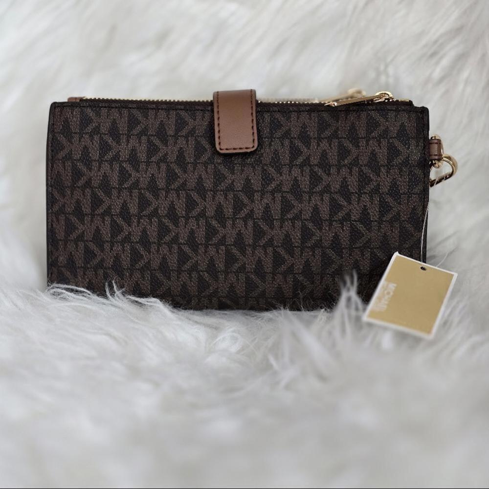 Michael Kors Brown Monogram Wristlet - Picture 2 of 3
